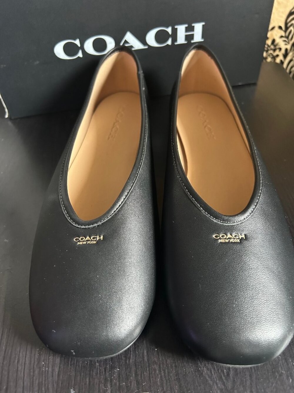 Coach Outlet Houston Leather Ballet Flats Black Size 10B – Worn Once/Excellent - Picture 4 of 6